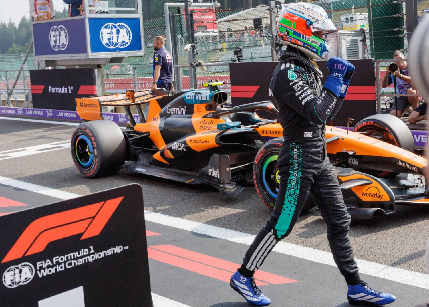 Mercedes driver Andrea Kimi Antonelli of Italy finishes first during the Qualifying for the Formula One Belgian Grand Prix, in Francorchamps, Belgium, 18 July 2026. EPA/OLIVIER MATTHYS