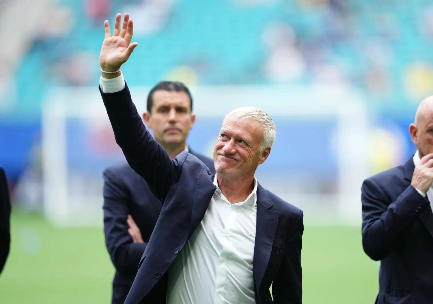  18 July 2026, US, Miami: France manager Didier Deschamps walks on the pitch ahead of the 2026 FIFA World Cup bronze final match between France and England at the Miami Stadium. (dpa)