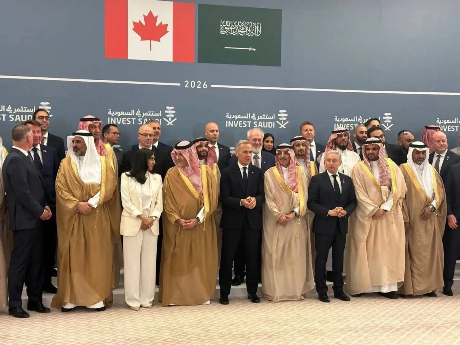 Saudi and Canadian officials attend the recent Saudi-Canadian Investment Forum in Jeddah. (Asharq Al-Awsat)
