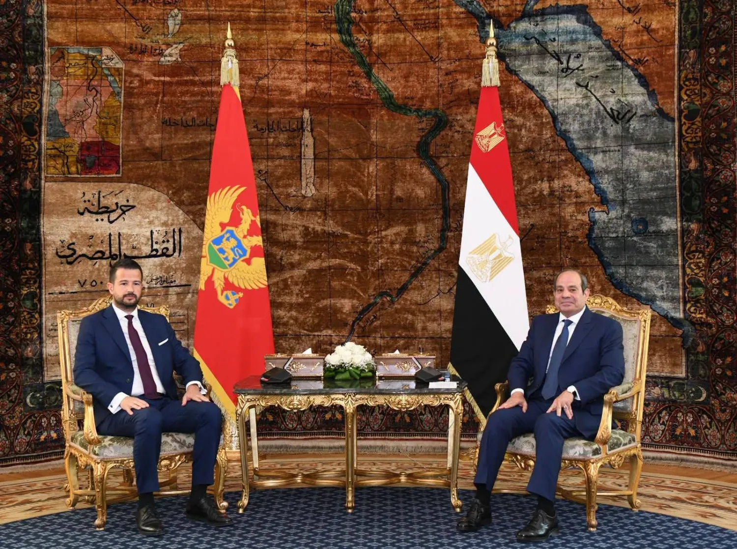 محادثات في القاهرة بين الرئيس المصري عبد الفتاح السيسي ورئيس الجبل الأسود ياكوف ميلاتوفيتش (الرئاسة المصرية)