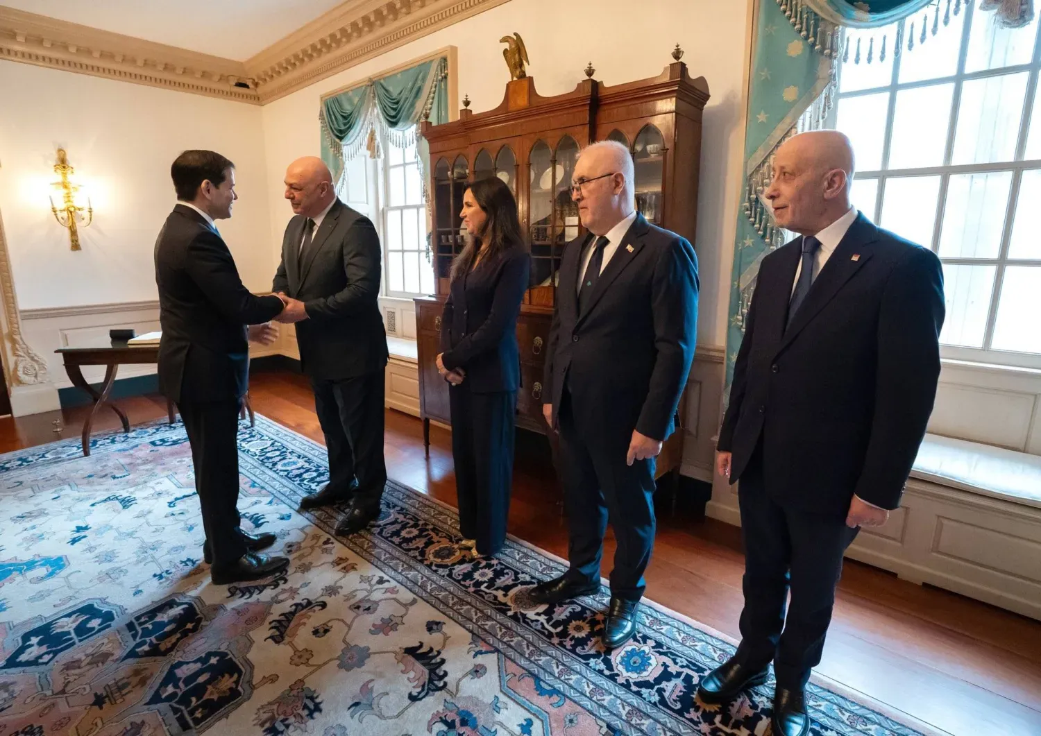 ABD Dışişleri Bakanı Marco Rubio, Washington'da Lübnan Cumhurbaşkanı Joseph Avn ve beraberindeki heyeti kabul etti (ABD Dışişleri Bakanlığı).