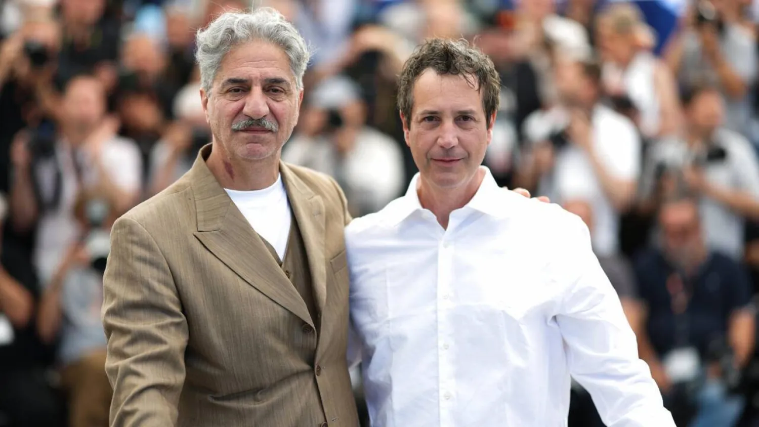  French-Armenian actor Simon Abkarian and French director and screenwriter Antonin Baudry released the first part of "La Bataille de Gaulle: L'age de fer" (De Gaulle: Tilting Iron) at the Cannes Film Festival. (AFP)