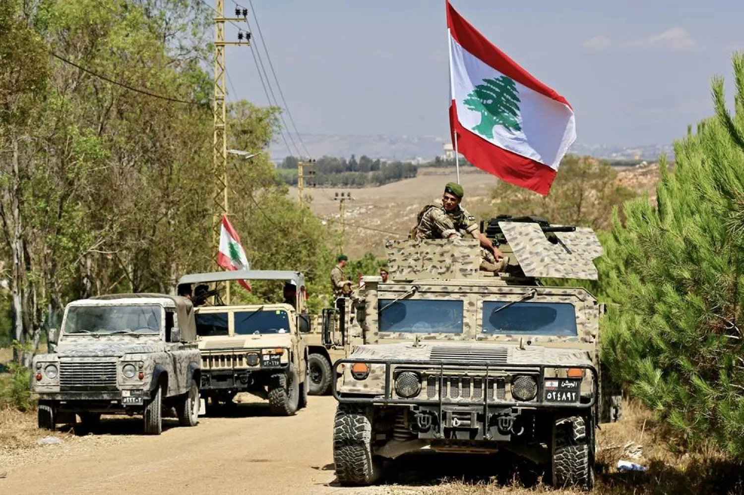 Soldiers of the Lebanese army enter Zawtar al-Gharbiya, Lebanon, 21 July 2026. (EPA) 