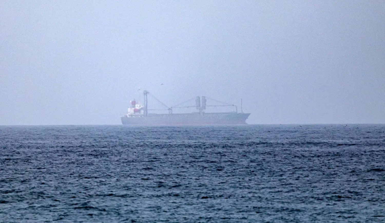 Cargo vessels are seen at one end of the Strait of Hormuz near the coast of Dibba Al Fujairah, United Arab Emirates, 21 July 2026. (EPA)