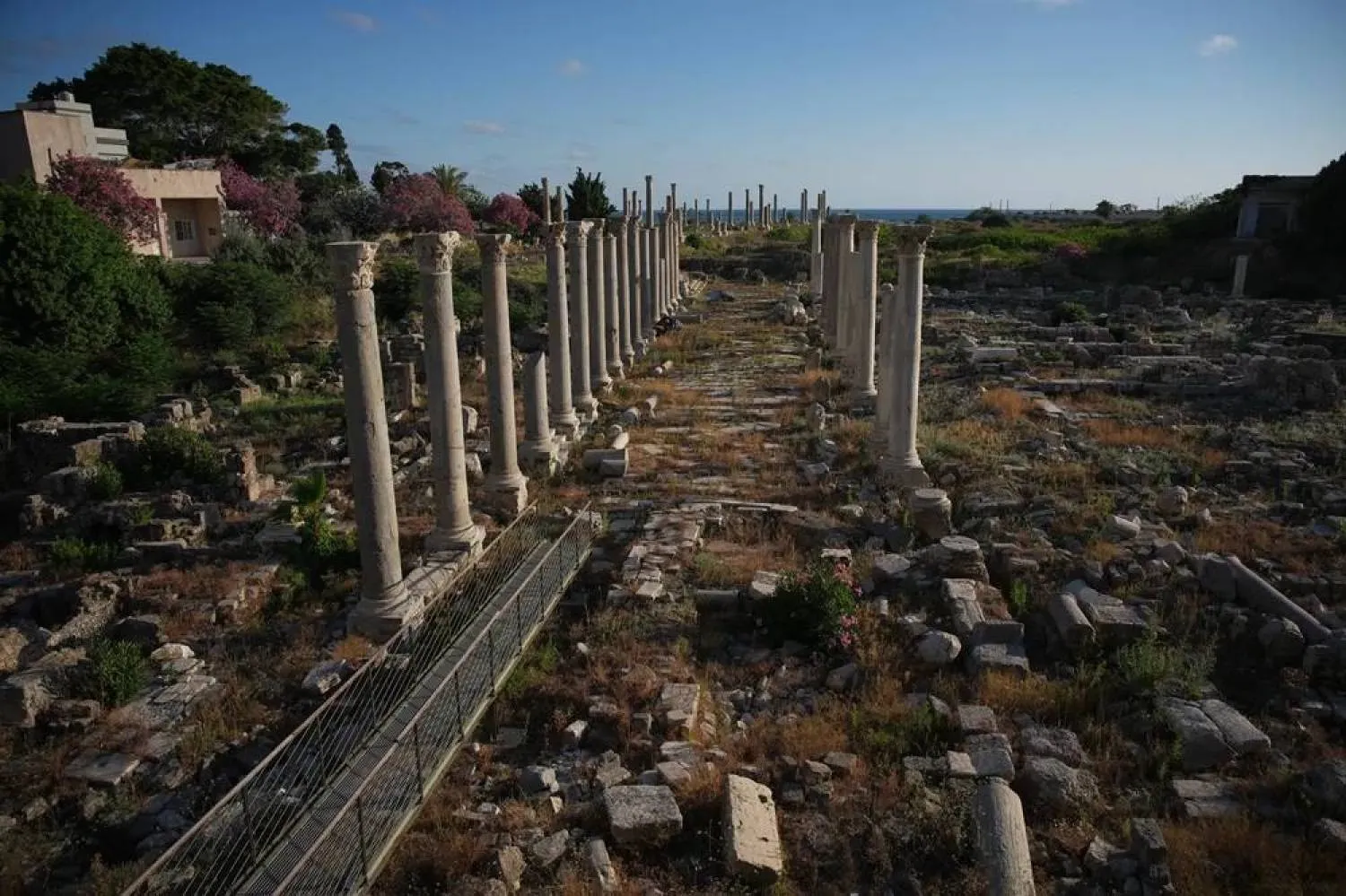  Roman-era columns stand at an archaeological site, which was lightly damaged in an Israeli strike nearby, in the southern port city of Tyre, Lebanon, Thursday, June 18, 2026. (AP) 