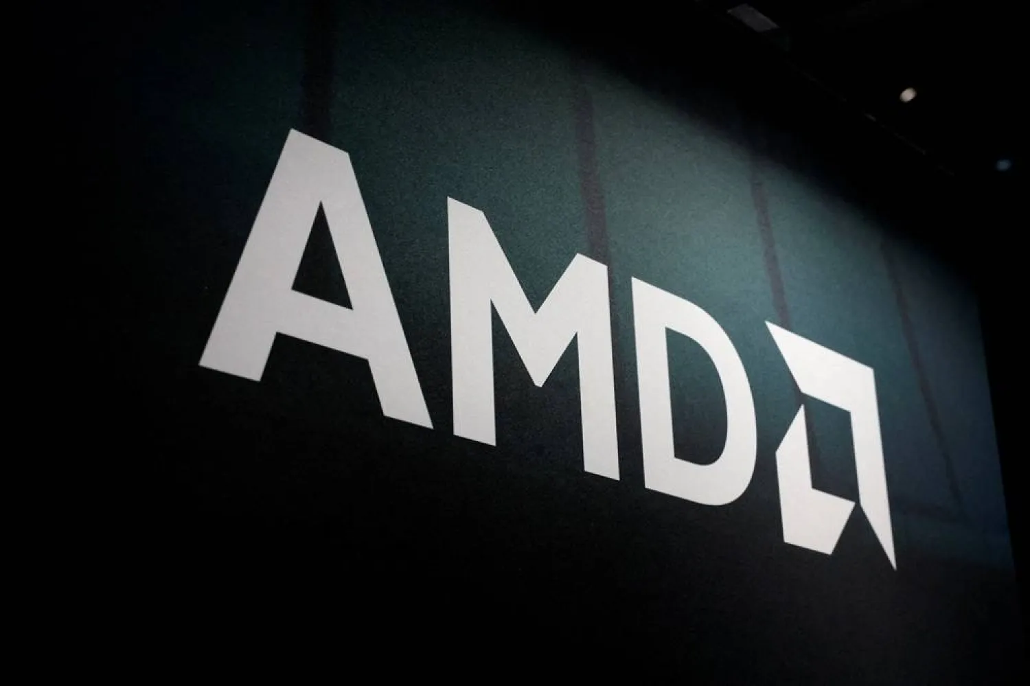 The AMD logo, on display at HPE Discover Las Vegas 2026, in Las Vegas, Nevada, US, June 16, 2026. (Reuters) 