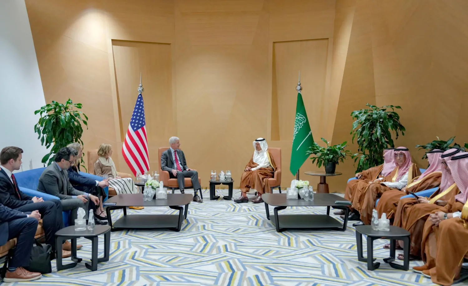 Prince Abdulaziz bin Salman meets with Energy Secretary Chris Wright during the latter's visit to the Kingdom last year (X).