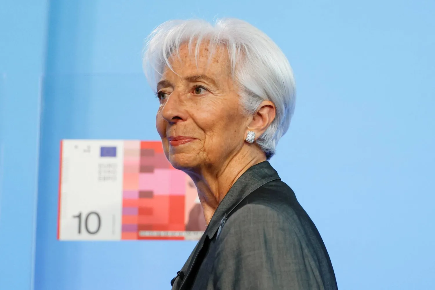 European Central Bank President Christine Lagarde presents shortlisted designs for future euro banknotes at the ECB headquarters in Frankfurt, Germany, July 23, 2026. REUTERS/Heiko Becker