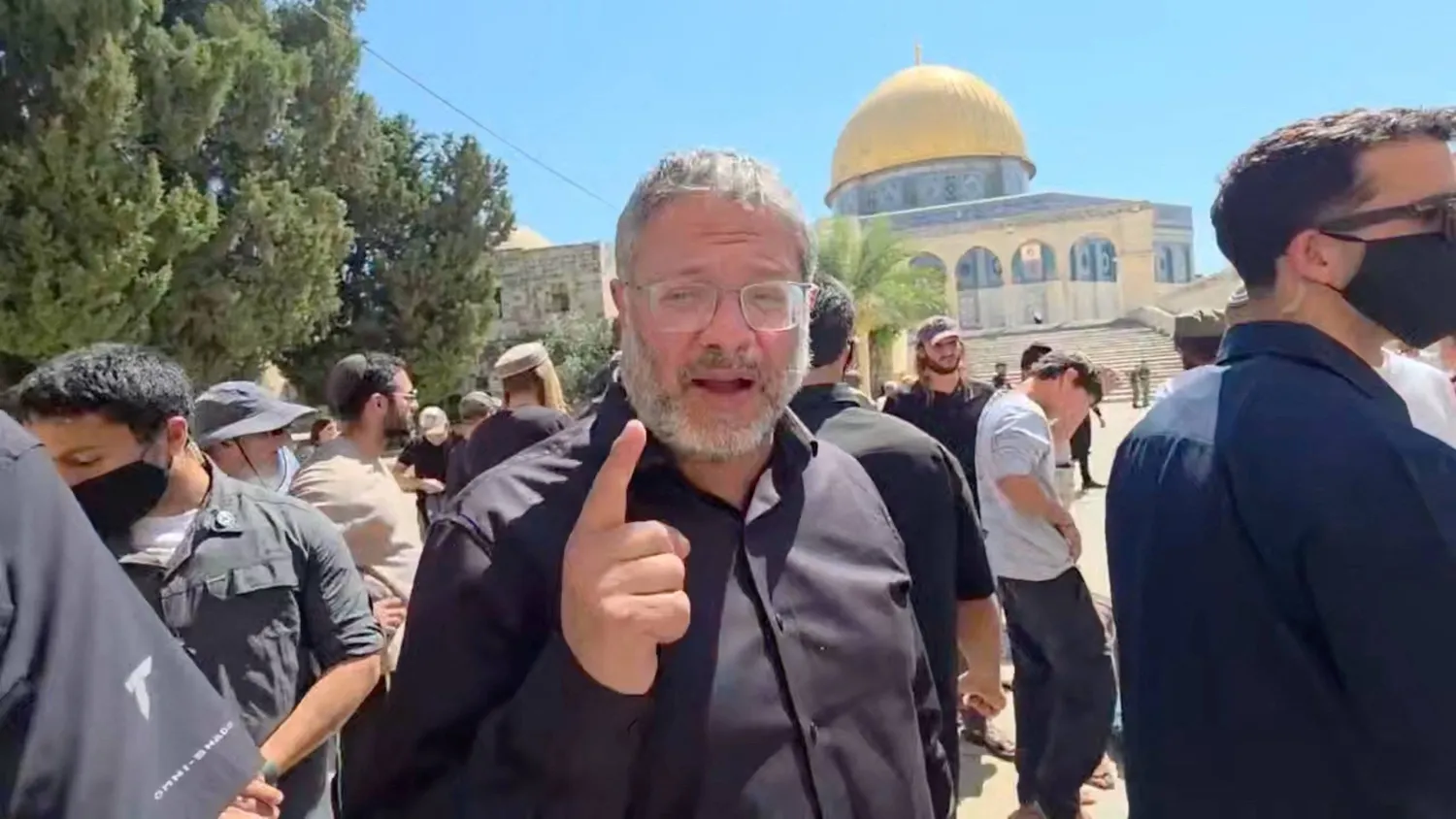 وزير الأمن القومي الإسرائيلي إيتمار بن غفير يزور باحة المسجد الأقصى في القدس 23 يوليو 2026 (رويترز)