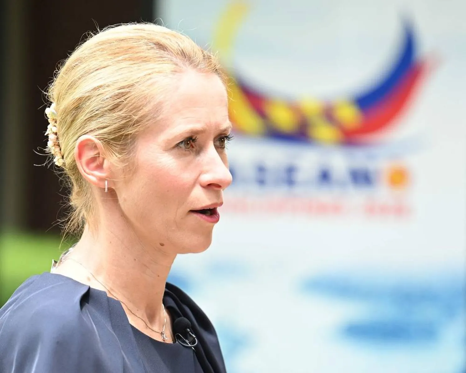 European Union (EU) Vice President Kaja Kallas gestures during an interview with the media on the sidelines of the Association of Southeast Asian Nations (ASEAN) Foreign Ministers' Meeting in Pasay, Metro Manila on July 24, 2026. (AFP) 