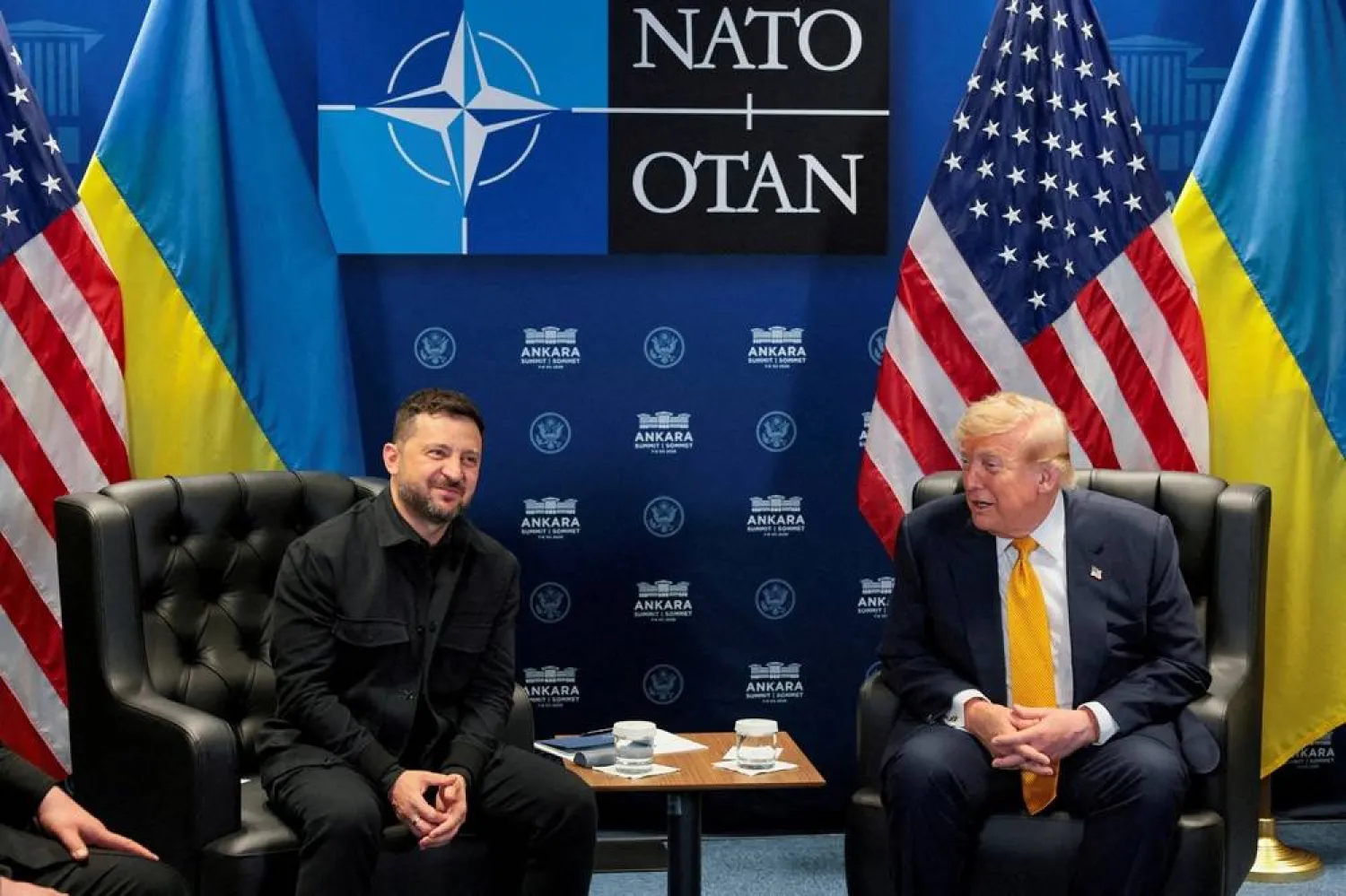 US President Donald Trump holds a bilateral meeting with Ukrainian President Volodymyr Zelensky alongside the NATO leaders summit at the Bestepe Presidential Compound in Ankara, Türkiye, July 8, 2026. (Reuters)