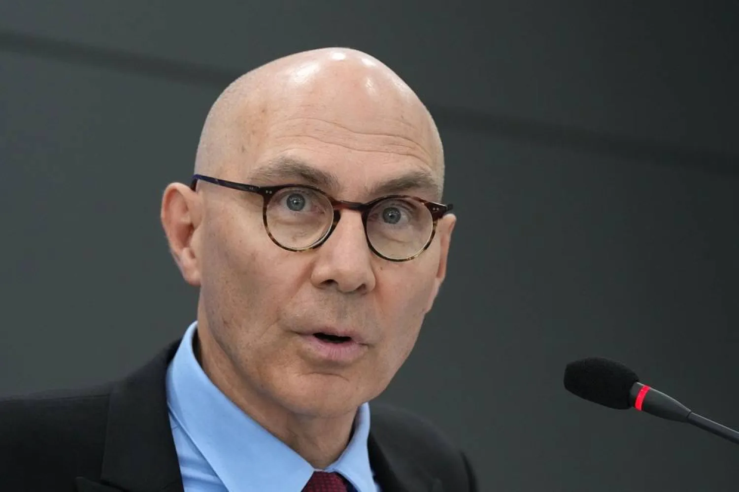 UN High Commissioner for Human Rights Volker Turk speaks to the media during a press conference in Seoul, South Korea, May 13, 2026. (AP) 
