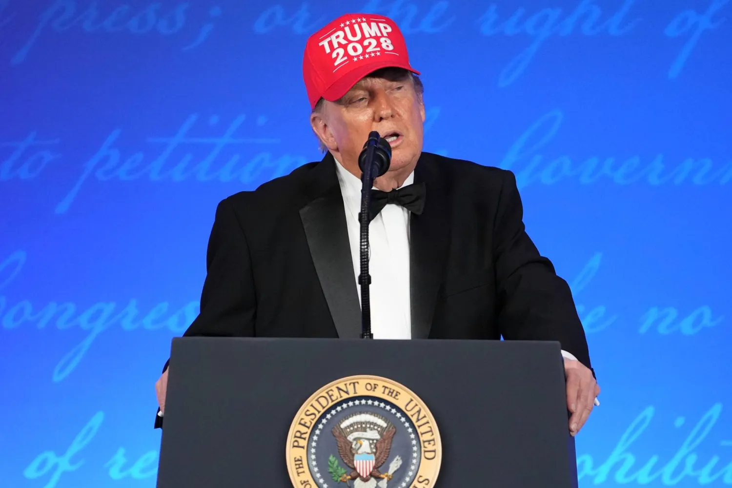  President Donald Trump speaks at the White House Correspondents' Association dinner at the Waldorf Astoria Washington DC, Friday, July 24, 2026, in Washington. (AP) 