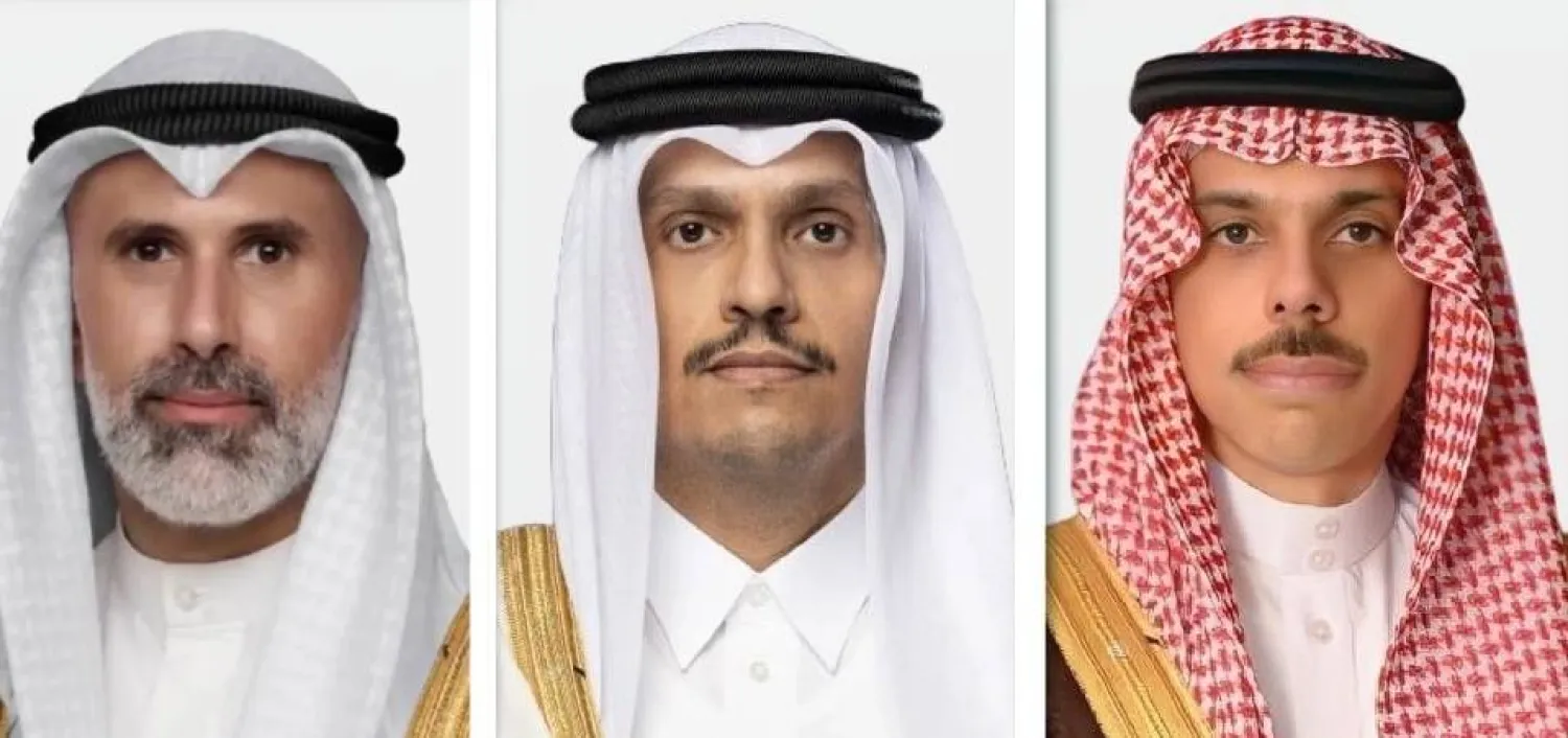 الأمير فيصل بن فرحان والشيخ محمد بن عبد الرحمن والشيخ جراح الصباح (الشرق الأوسط)