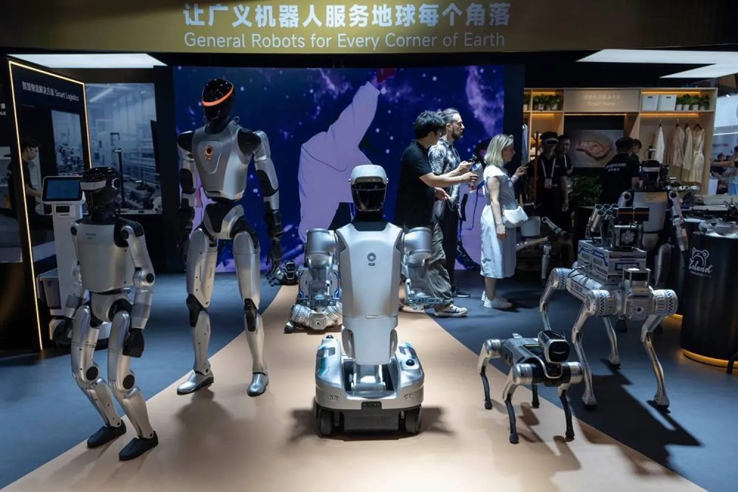A variety of robots are displayed at the World AI Conference in Shanghai, Friday, July 17, 2026. (AP)