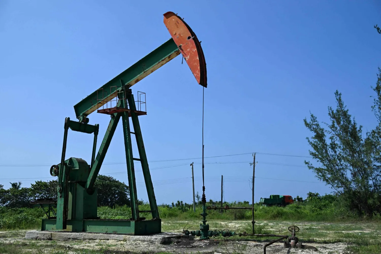 An old oil pump is pictured in Boca de Jaruco, Matabeque Province, Cuba on July 29, 2026. (AFP)