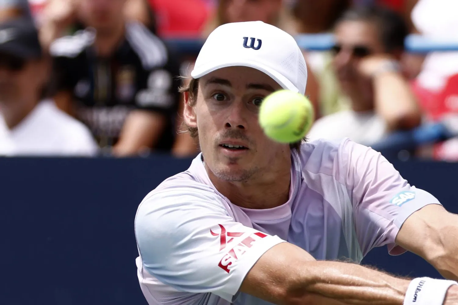 Australia’s Alex de Minaur in action during his men's singles round of 16 match against compatriot Cruz Hewitt during their round 16 match at the Washington DC Open tennis tournament in Washington, DC, USA, 30 July 2026. (EPA)