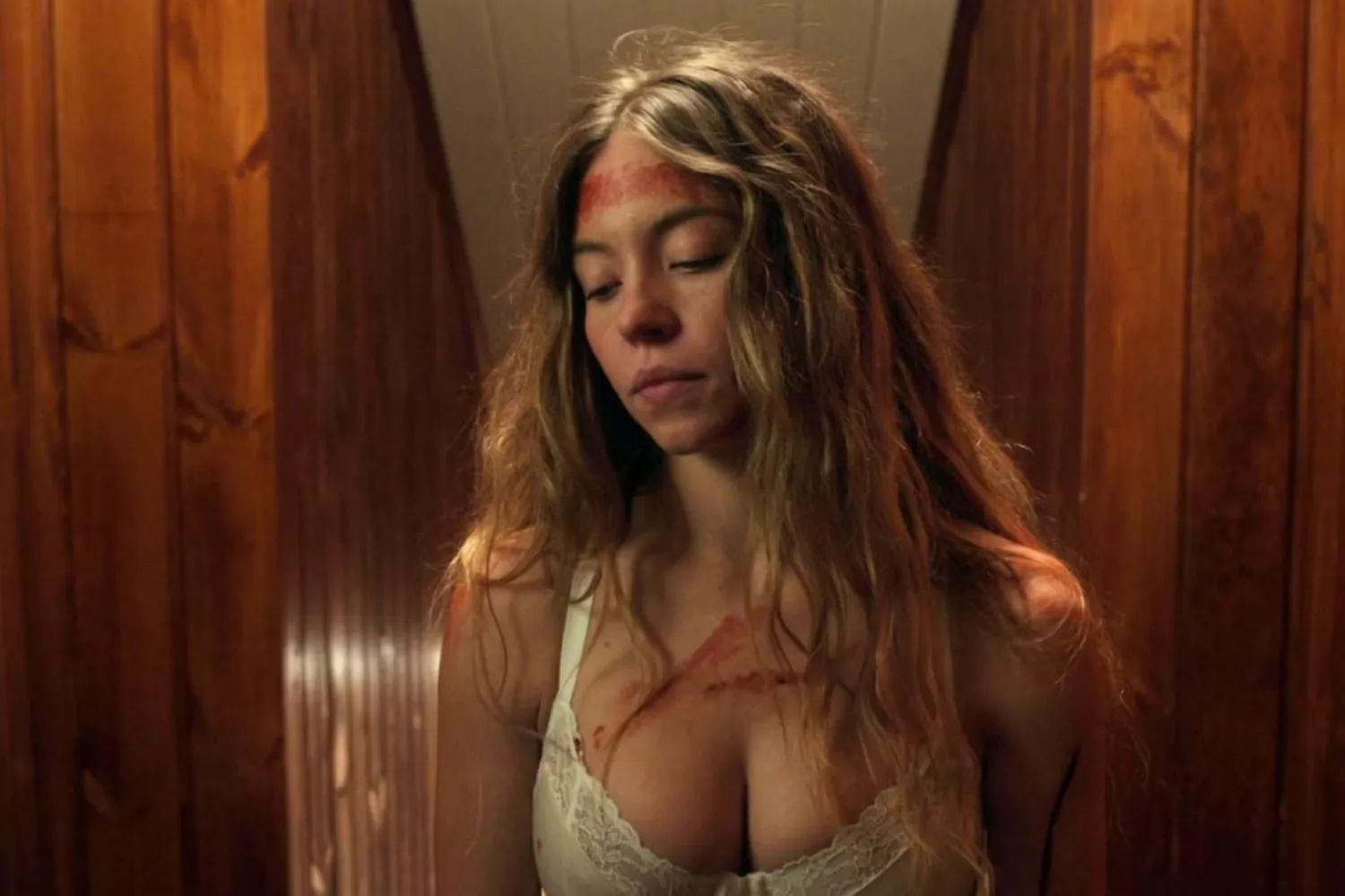 Hizmetçi'de Sydney Sweeney, kusursuz görünen zengin bir ailenin yanında çalışmaya başlayan ve o mükemmel görüntünün ardındaki karanlık sırları keşfeden genç bir hizmetçiyi canlandırıyor (Starz Entertainment)