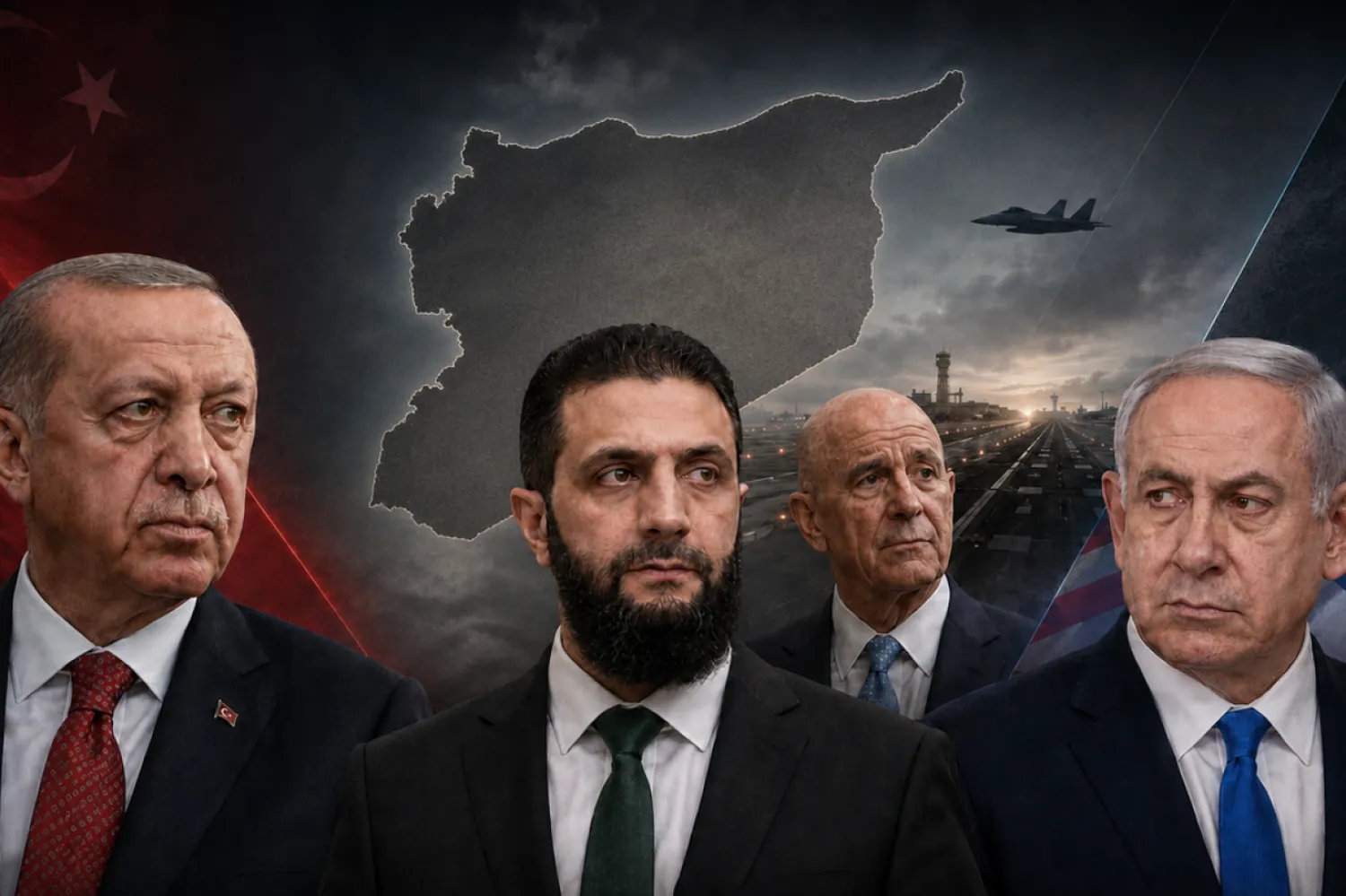 Ebu Zuhur saldırısının ardından İsrail, Suriye ve Türkiye arasında sıcak çatışma çıkabileceğinden endişe eden Washington, Tom Barrack öncülüğünde bir üçlü mekanizma kurmaya çalışıyor (Kolaj: Independent Türkçe/ChatGPT) 