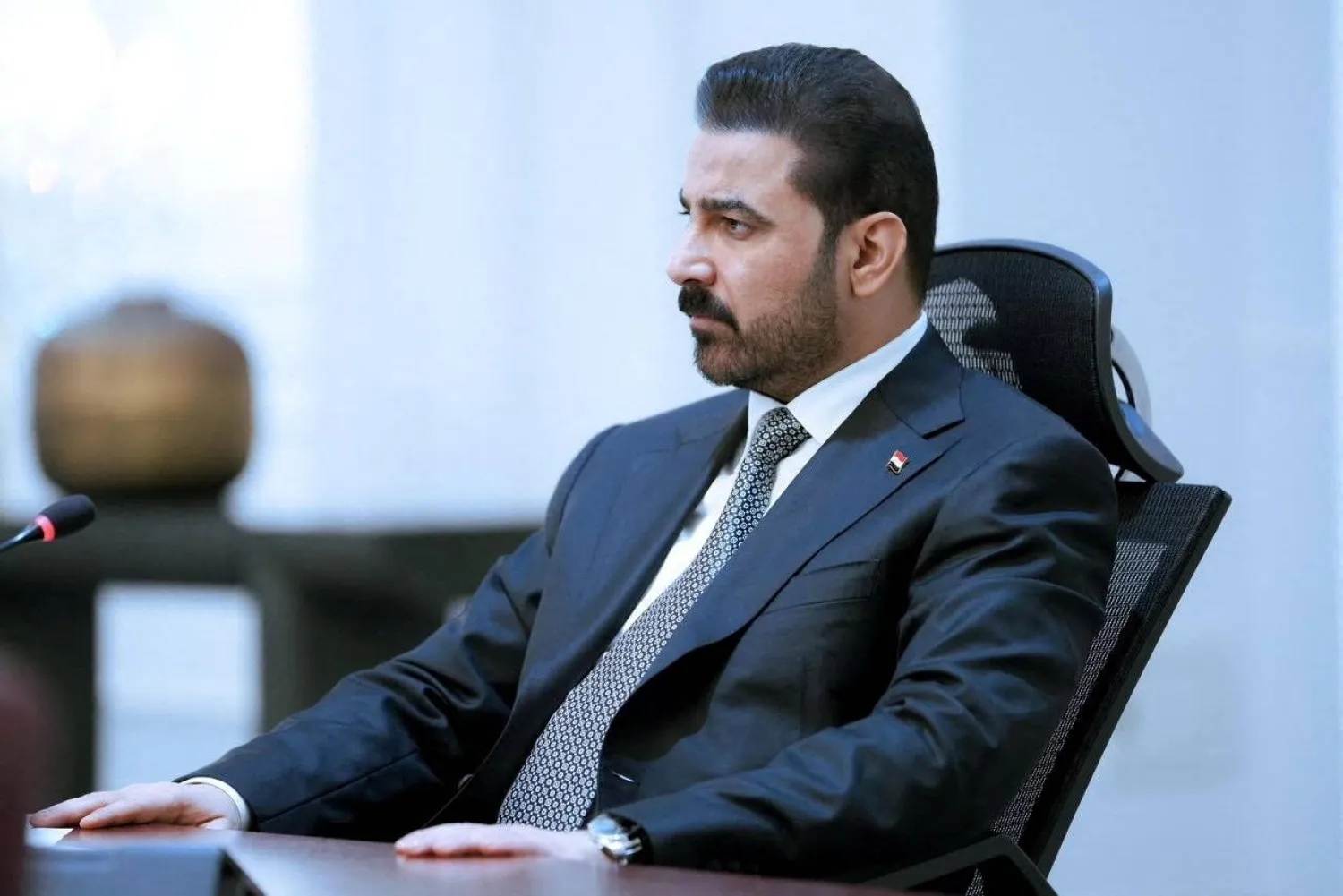 رئيس الوزراء العراقي علي الزيدي خلال اجتماع طارئ للمجلس الوزاري للأمن الوطني يوم 29 يوليو 2026 (رويترز)