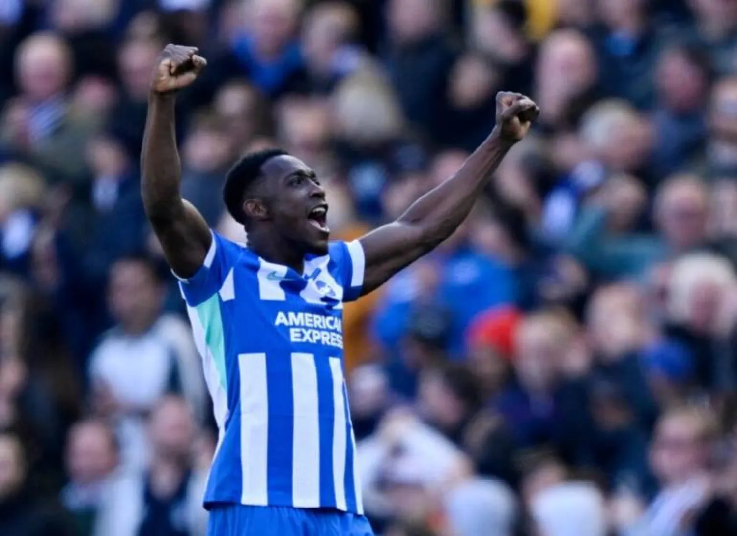 Soccer Football - Premier League - Brighton & Hove Albion v Liverpool - The American Express Community Stadium, Brighton, Britain - March 21, 2026 Brighton & Hove Albion's Danny Welbeck celebrates scoring their second goal REUTERS/Tony O Brien