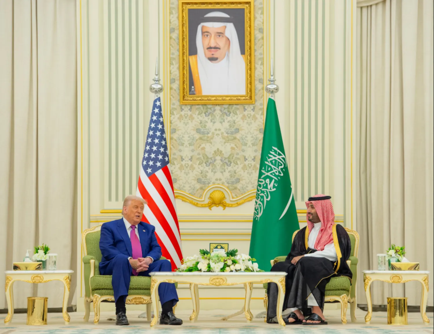 ولي العهد السعودي الأمير محمد بن سلمان والرئيس الأميركي دونالد ترمب في الرياض العام الماضي (واس)