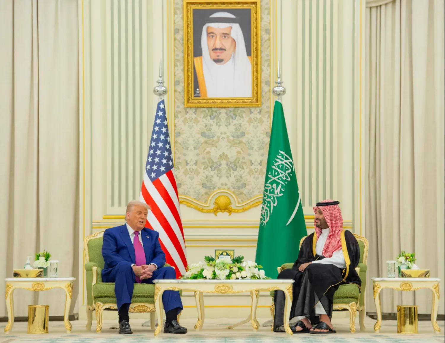 Suudi Arabistan Veliaht Prensi Muhammed bin Selman ile ABD Başkanı Donald Trump, geçen yıl Riyad'da bir araya gelmişti. (SPA)