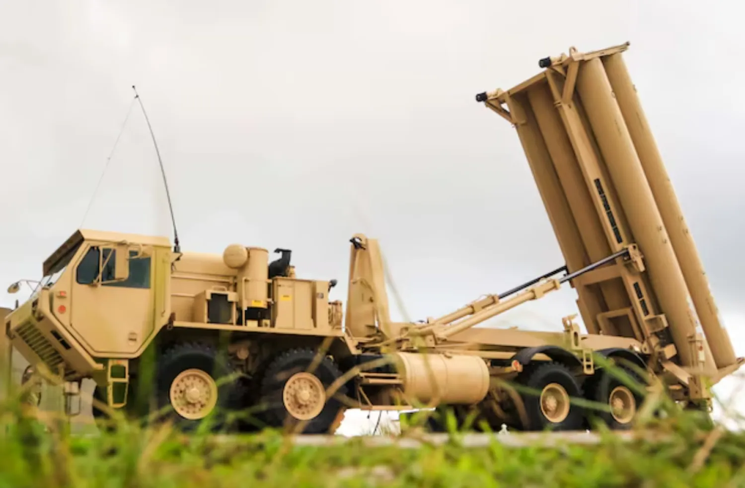 A US Army Terminal High Altitude Area Defense (THAAD) weapon system is seen on Andersen Air Force Base, Guam, October 26, 2017. US Army/Capt. Adan Cazarez/Handout via REUTERS. Purchase Licensing Rights