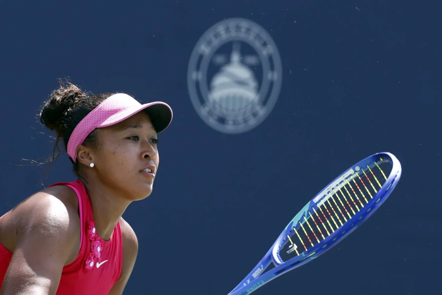 Naomi Osaka of Japan in action during her quarter-final match against Elisabetta Cocciaretto of Italy at the Washington DC Open tennis tounament, Washington, DC, USA, 31 July 2026. (EPA)