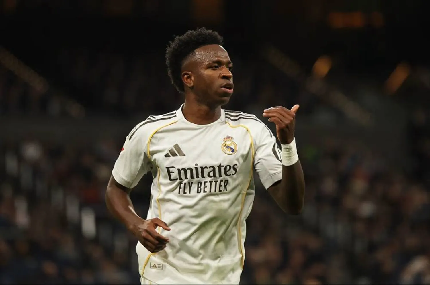  Football - LaLiga - Real Madrid v Real Betis - Santiago Bernabeu, Madrid, Spain - January 4, 2026 Real Madrid's Vinicius Jr reacts. (Reuters)