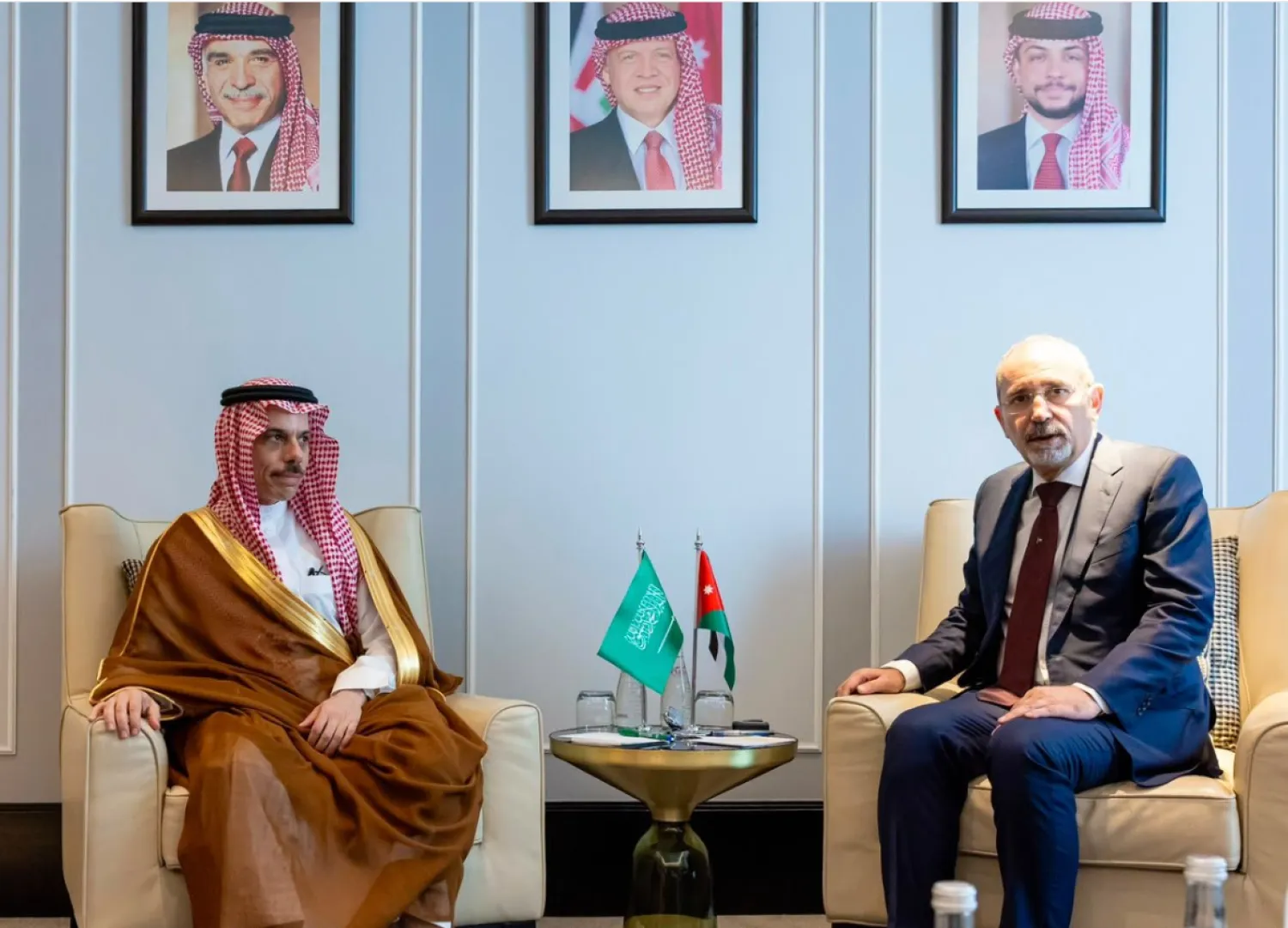  الأمير فيصل بن فرحان وزير الخارجية السعودي ونائب رئيس الوزراء وزير الخارجية وشؤون المغتربين الأردني أيمن الصفدي (واس)