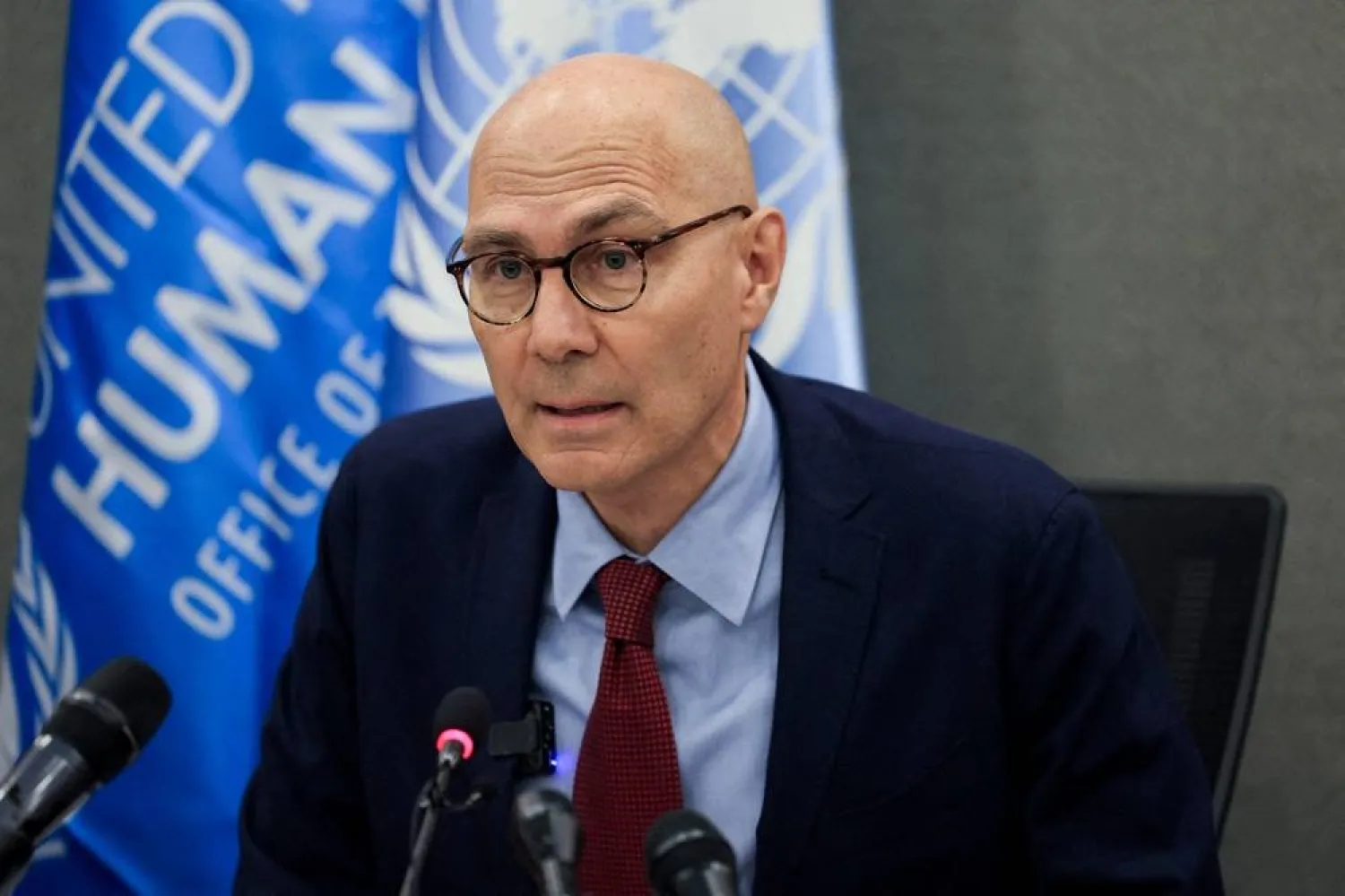 United Nations High Commissioner for Human Rights Volker Turk holds a press conference in Beirut, Lebanon, July 27, 2026. (Reuters)