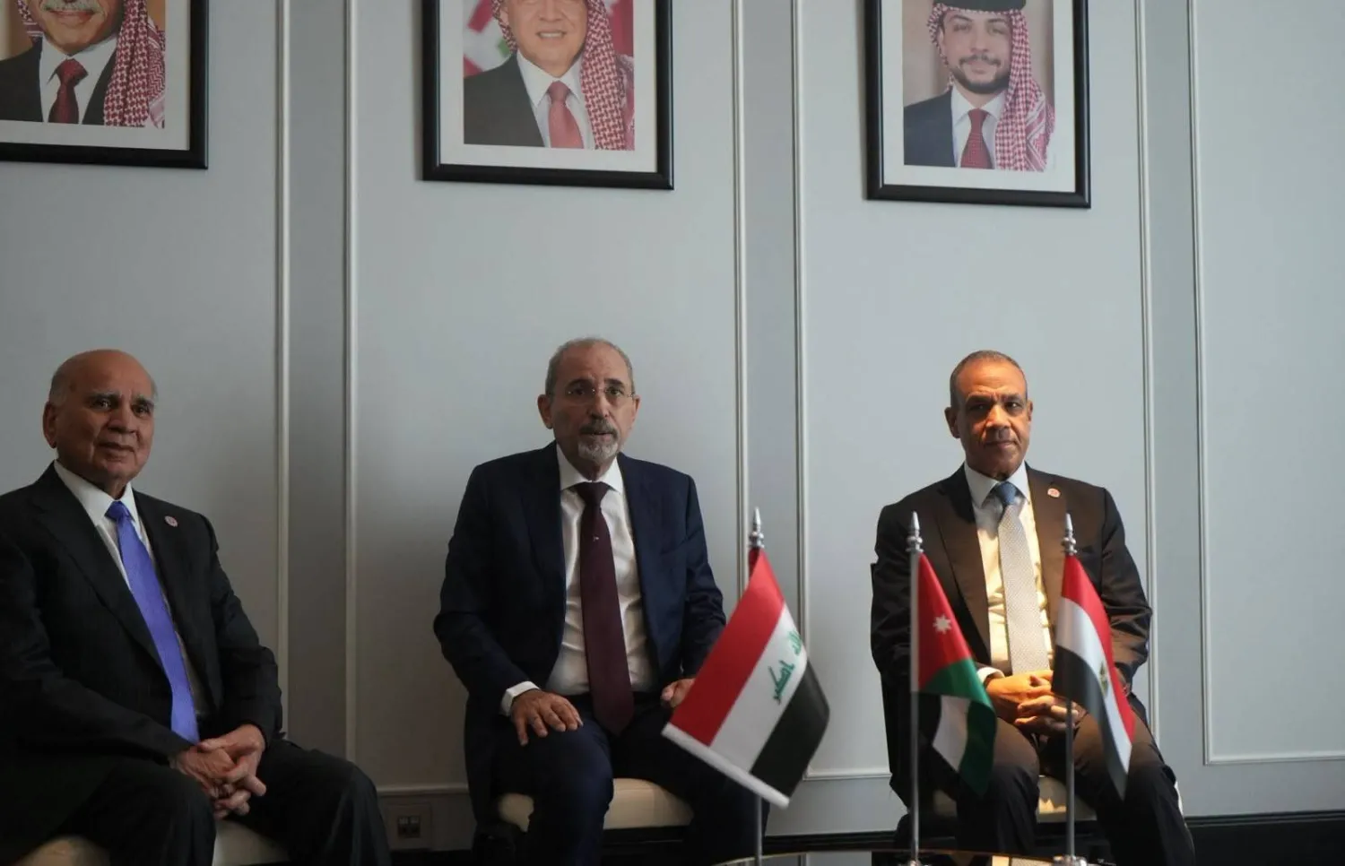Meeting of the Egypt-Jordan-Iraq trilateral coordination mechanism on the sidelines of the Ministerial Meeting on Jerusalem. (Egyptian Foreign Ministry)
