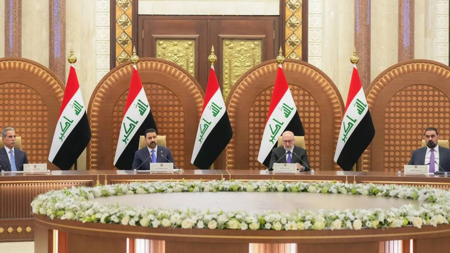 جانب من اجتماع ائتلاف «إدارة الدولة» في بغداد مساء الأربعاء (إعلام حكومي)