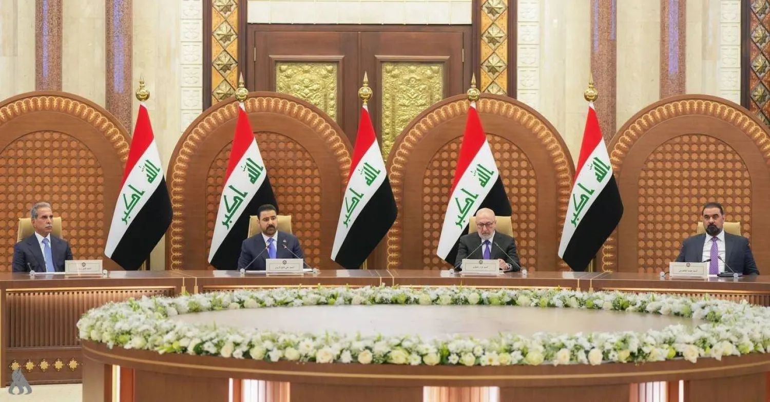 Prime Minister Ali al-Zaidi (second left) chairs the meeting of the State Administration Coalition on Wednesday. (INA)