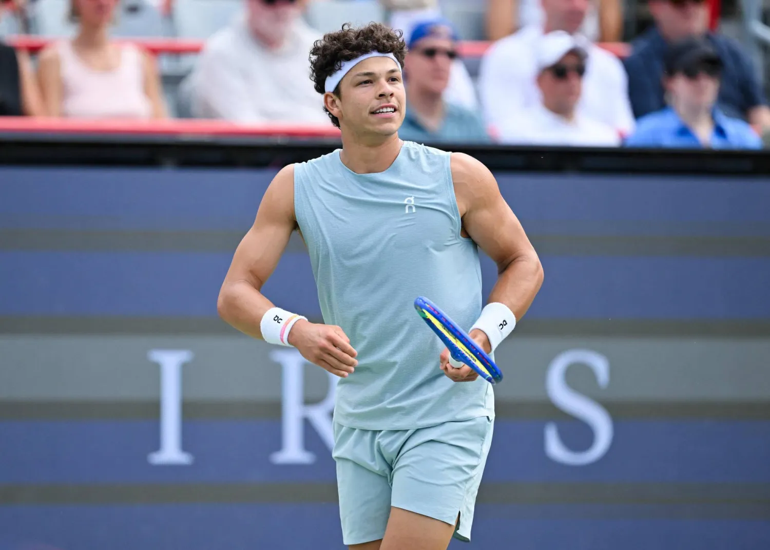 MONTREAL, CANADA - AUGUST 07: Ben Shelton of United States looks on against Zizou Bergs of Belgium during their singles third round match on day six of the ATP 1000 National Bank Open presented by Rogers at Stade IGA on August 7, 2026 in Montreal, Quebec, Canada. Minas Panagiotakis/Getty Images/AFP 