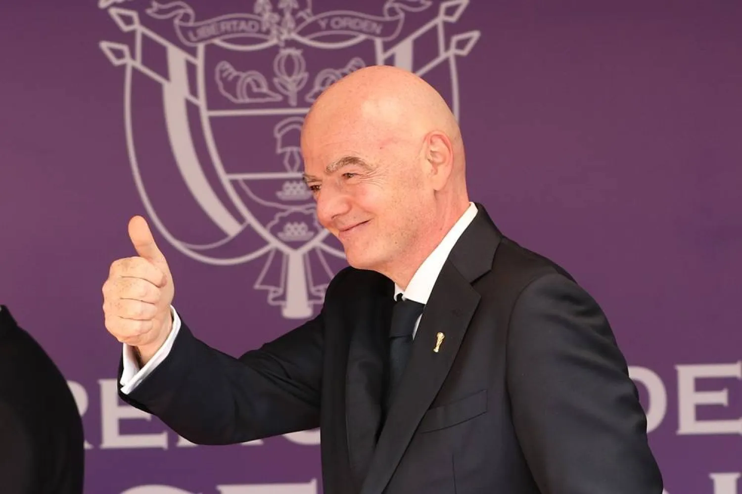  FIFA President Gianni Infantino arrives for the inauguration of Colombia's new President Abelardo de la Espriella in Cali, Colombia, Friday, Aug. 7, 2026. (AP)