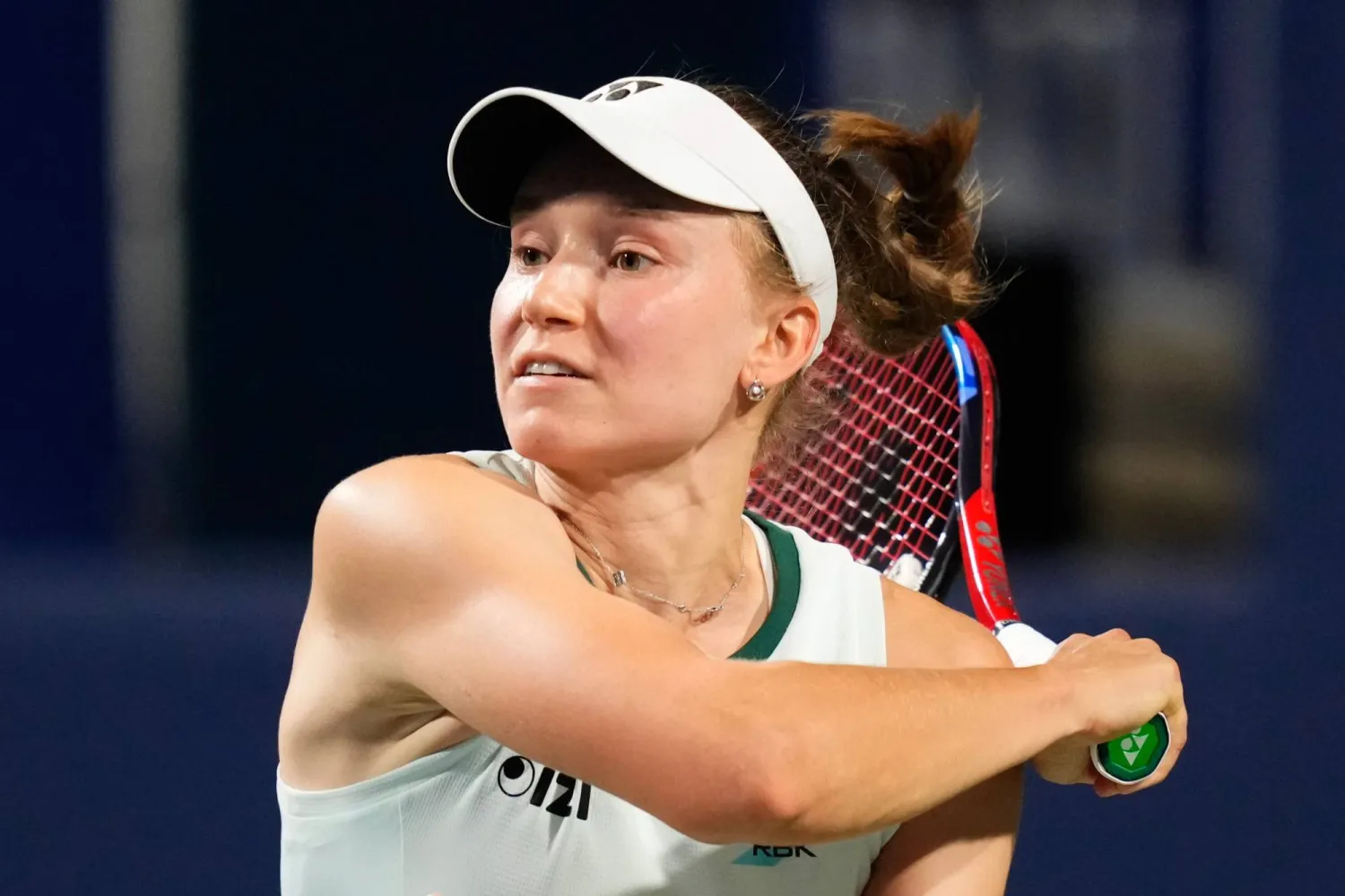  Kazakhstan's Elena Rybakina hits a return to Japan's Naomi Osaka during National Bank Open tennis tournament in Toronto on Tuesday, Aug. 11, 2026. (Chris Young/The Canadian Press via AP) 