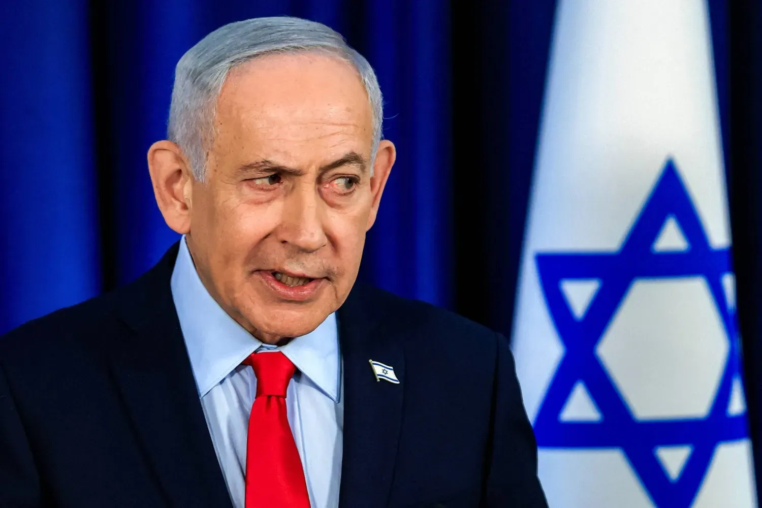 İsrail Başbakanı Binyamin Netanyahu, Kudüs'te düzenlediği basın toplantısında, 19 Mart 2026 (AFP)