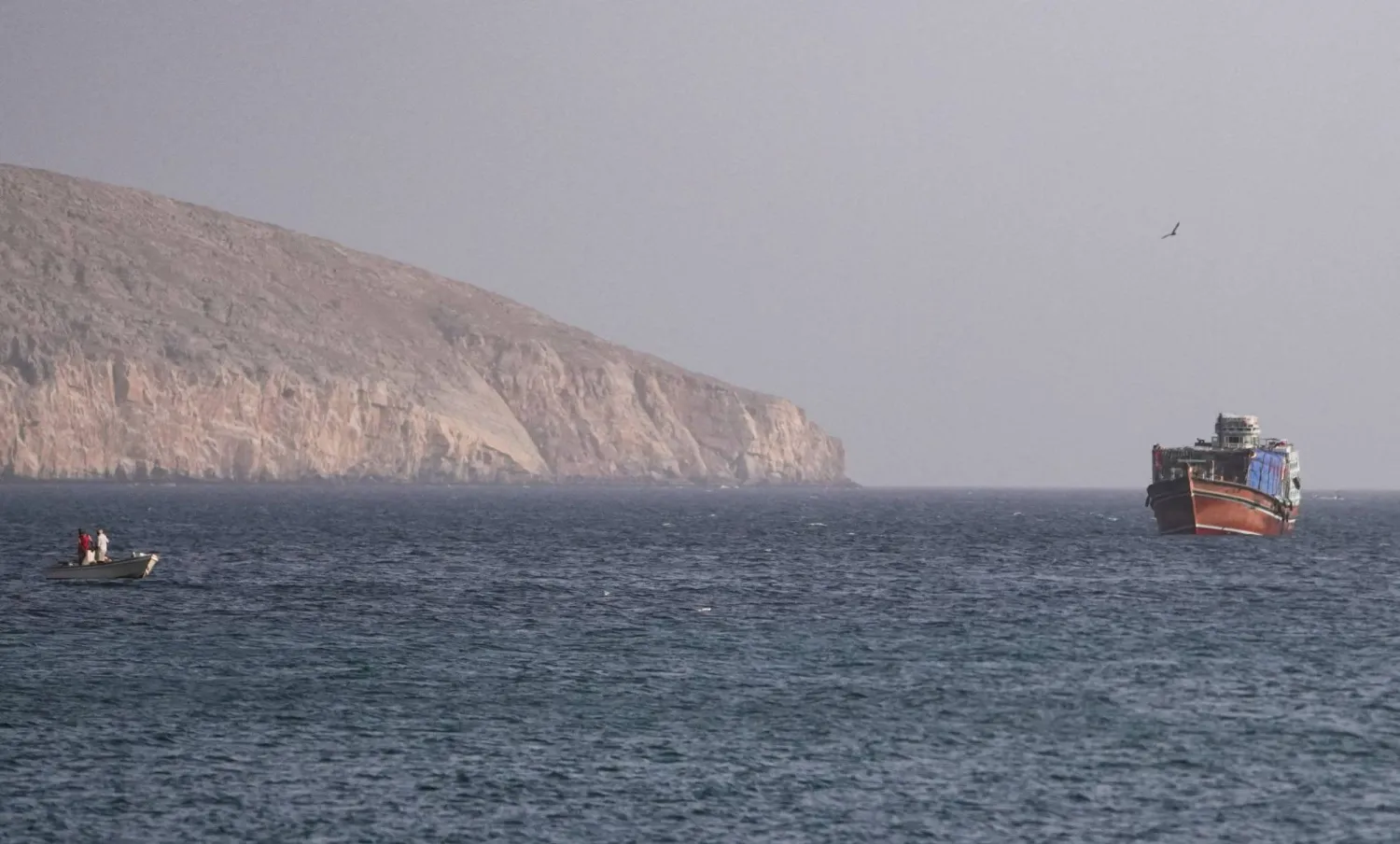 سفينة قرب مضيق هرمز (رويترز)
