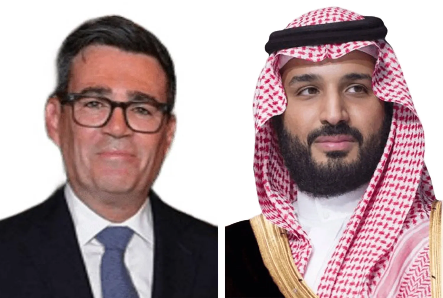 شاهزاده محمد بن سلمان ولیعهد سعودی (واس) و اندی برنهام نخست وزیر بریتانیا (فرانس پرس)