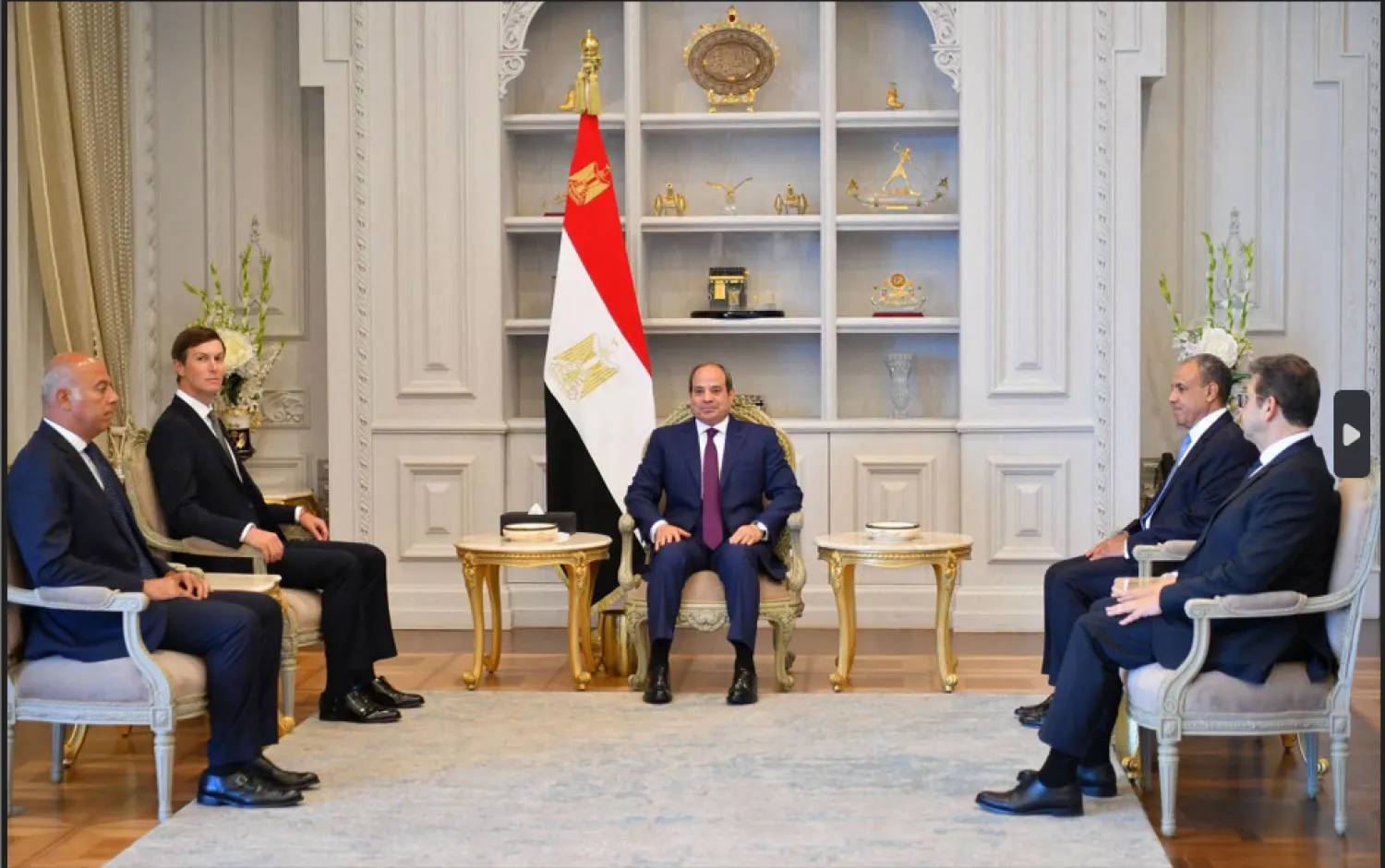 السيسي خلال استقبال كوشنر في مدينة العلمين بمصر يوم 16 أغسطس 2026 (الرئاسة المصرية)