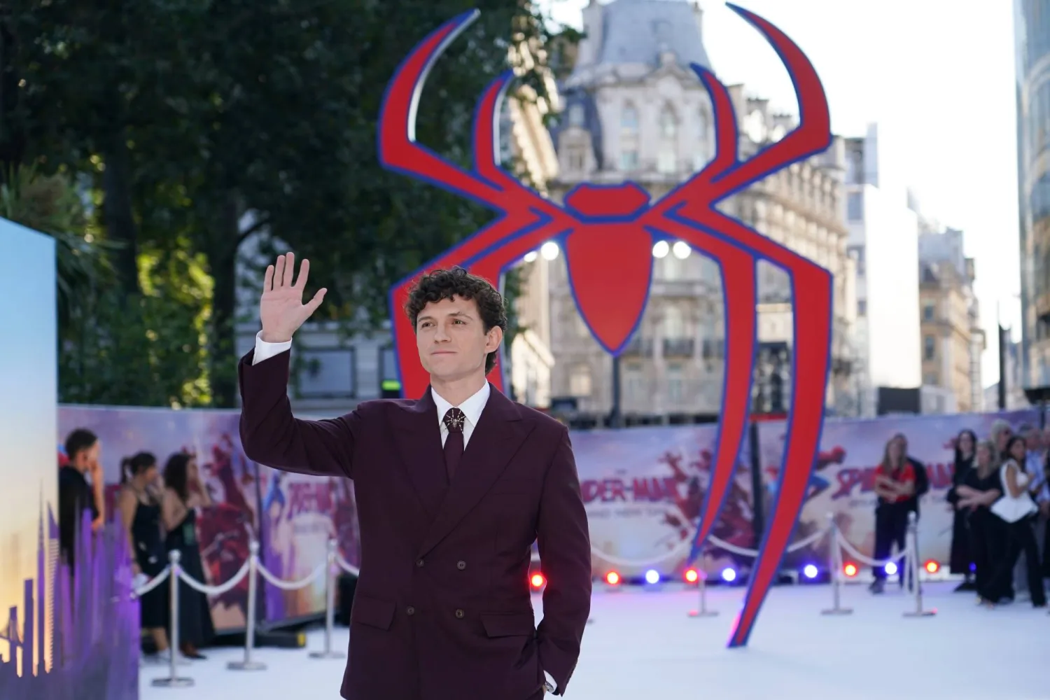 Tom Holland poses for photographers upon arrival at the "Spider-Man: Brand New Day" premiere in London, England, Wednesday, July 29, 2026. (AP)