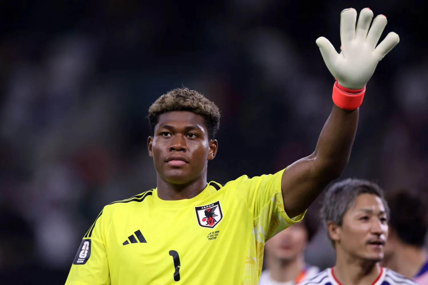 Japan's goalkeeper Zion Suzuki celebrates at the end of the 2026 World Cup Group F football match between Tunisia and Japan at the Monterrey Stadium in Guadalupe, Mexico, on June 20, 2026. (AFP)