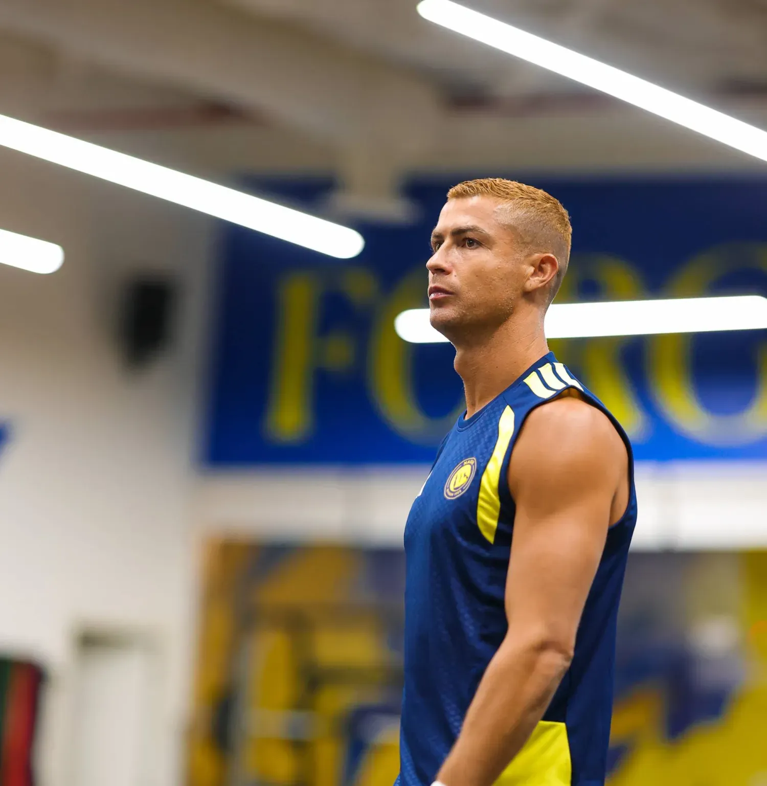 Ronaldo, Al Nassr tesislerindeki spor salonunda çalışıyor. (Al Nassr)