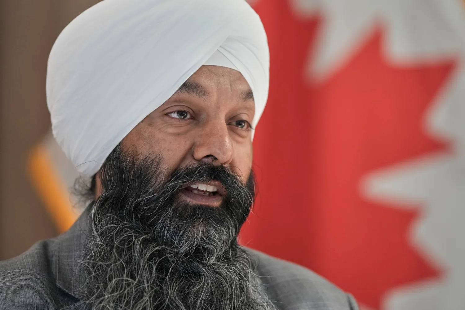 Canada's Secretary of State for International Development Randeep Sarai speaks during an interview with The Associated Press in Beirut, Lebanon, Tuesday, Aug. 18, 2026. (AP)