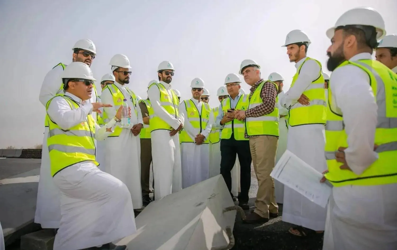 Saudi engineers inspect a project in Saudi Arabia. (SPA) 