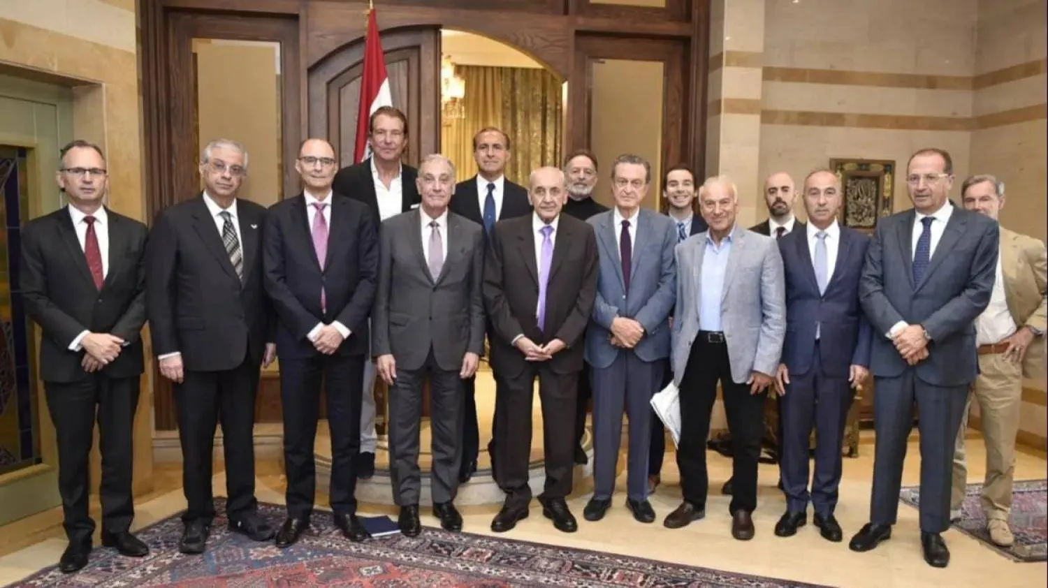 Parliament Speaker Nabih Berri receives a delegation from the American Task Force on Lebanon (ATFL) (Parliament Speaker’s Office) 