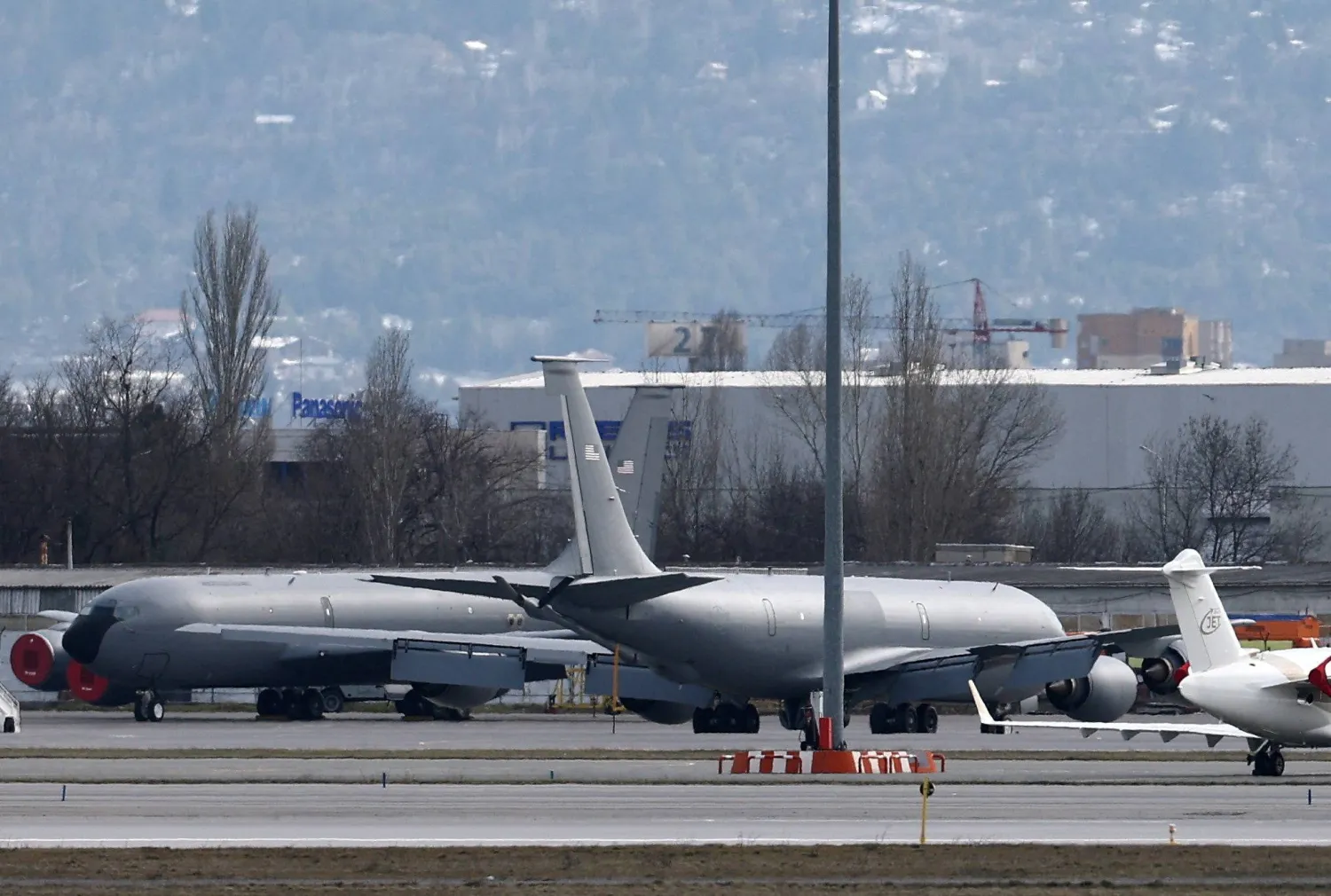 US Air Force planes on the tarmac of Sofia airport, Bulgaria, February 19, 2026. REUTERS/Stoyan Nenov/File Photo