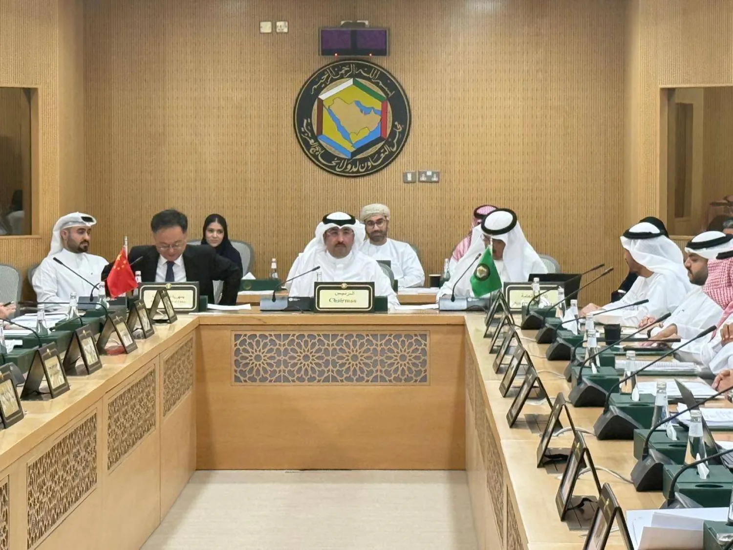 جانب من الاجتماع الذي انعقد بمقر الأمانة العامة لمجلس التعاون الخليجي (الشرق الأوسط)